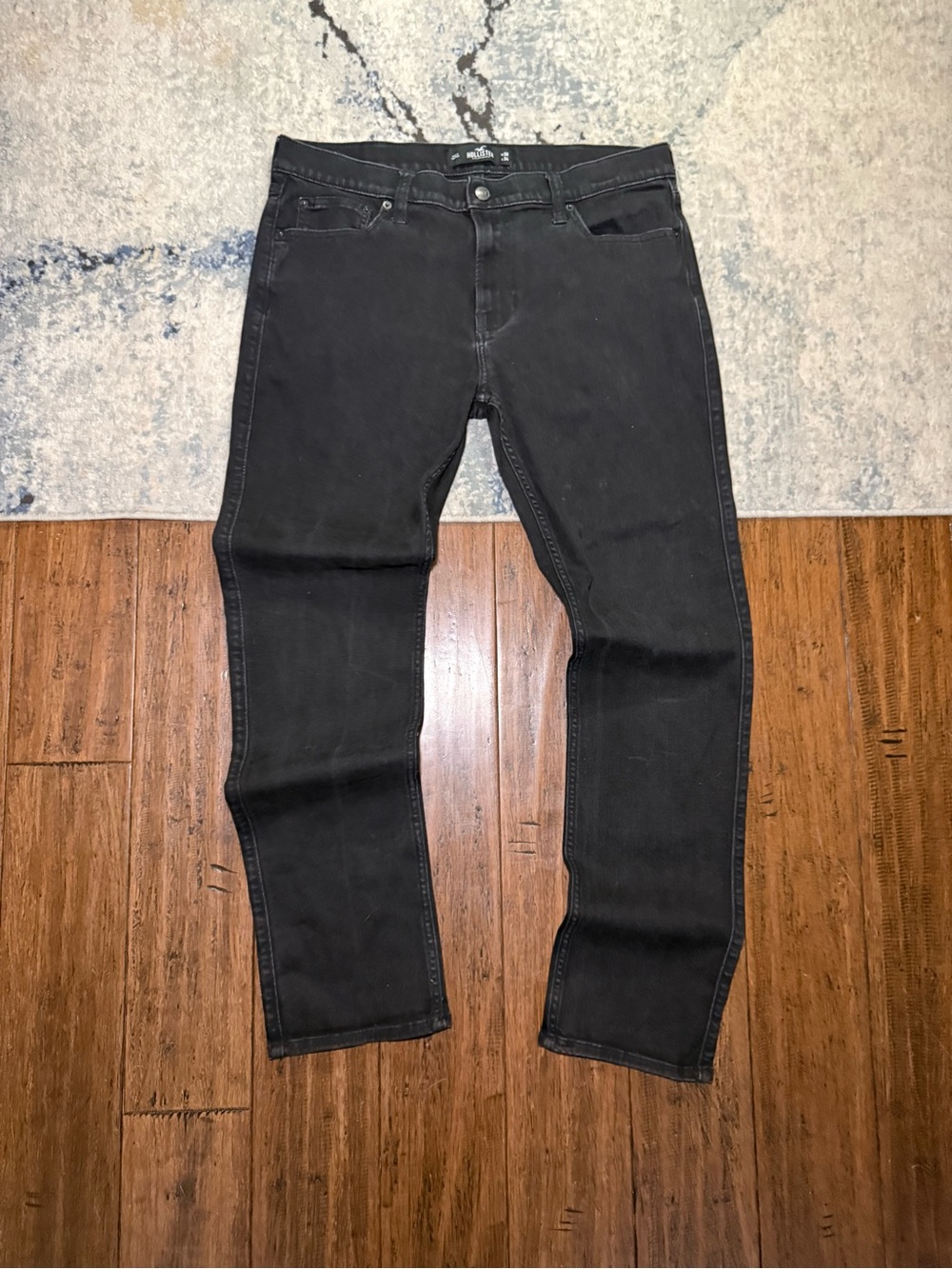 Hollister Slim Straight Advanced Stretch Black Jeans Size 36x34